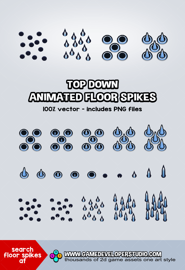 2D top down floor spikes