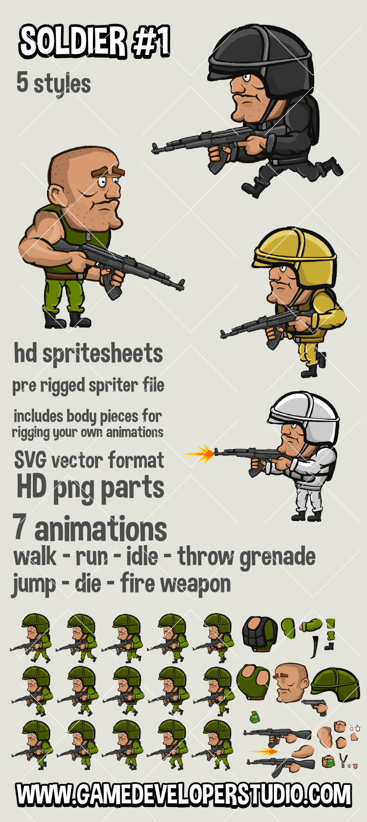 2d soldier game sprite