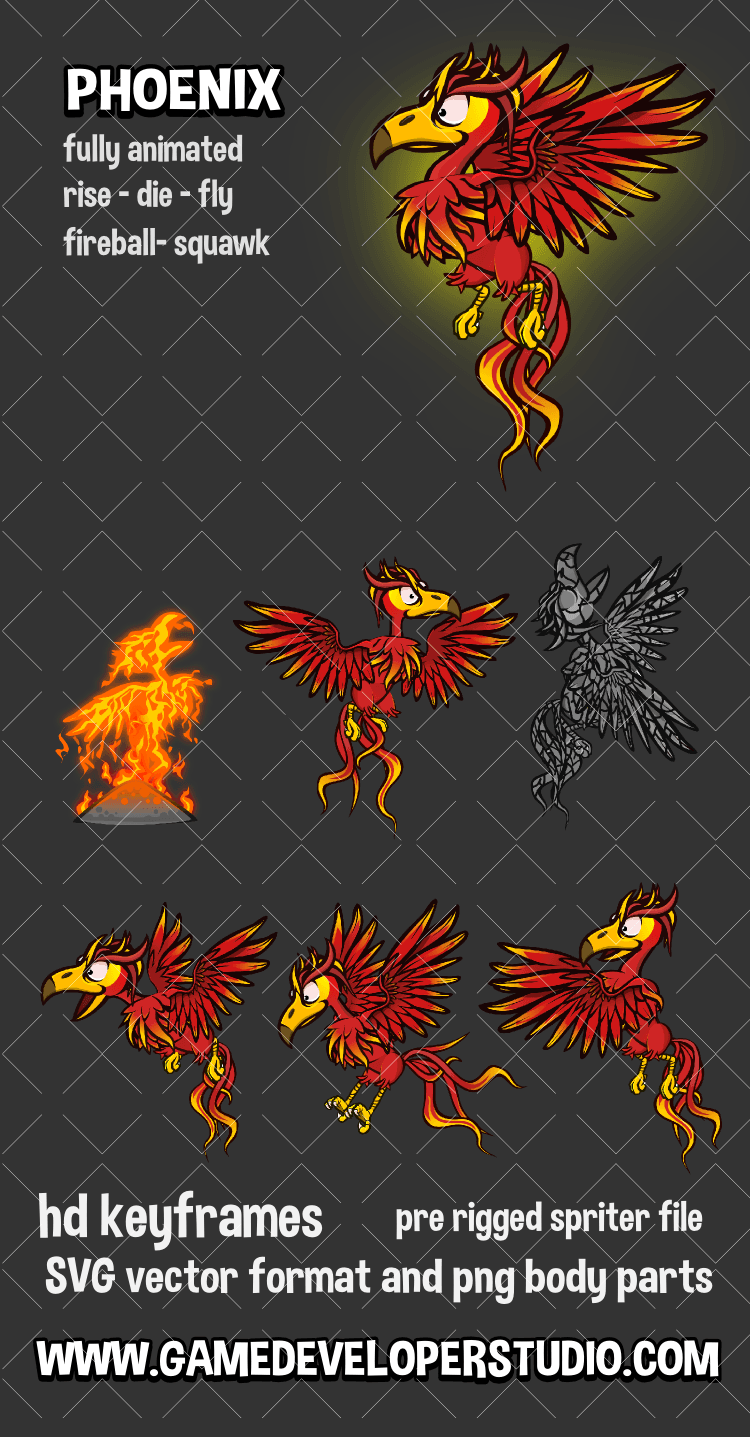 Animated Phoenix game sprite