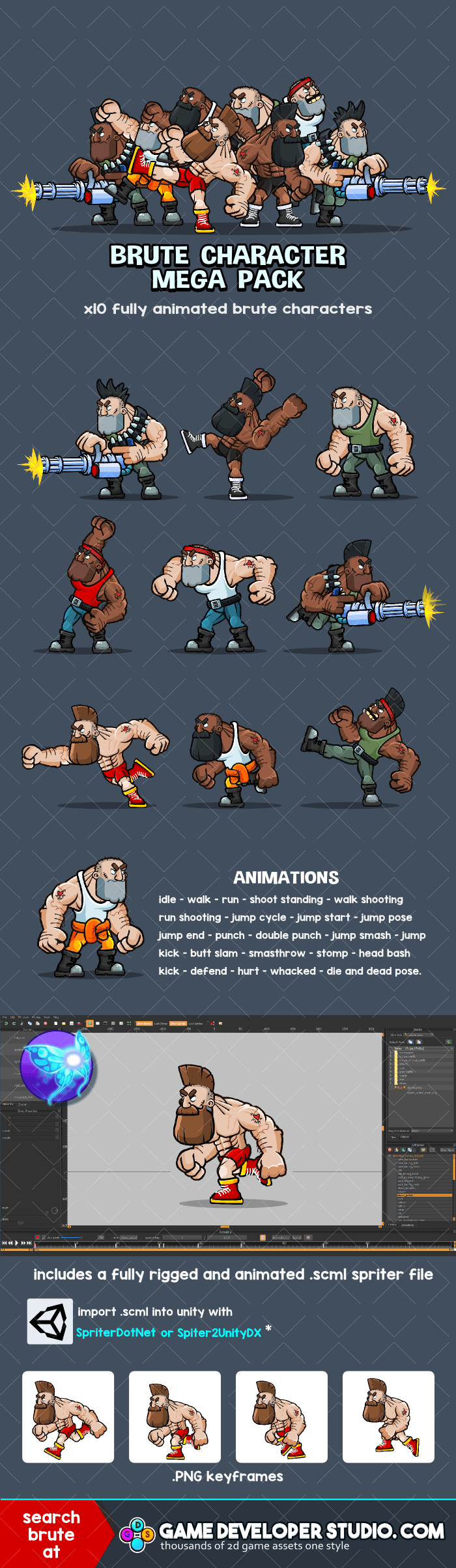 Animated brute character mega pack