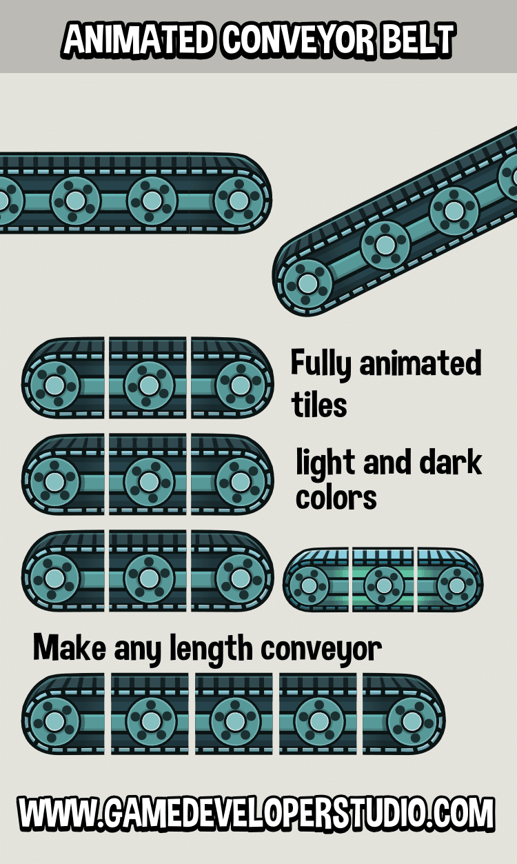 Animated conveyor belt 2d game asset