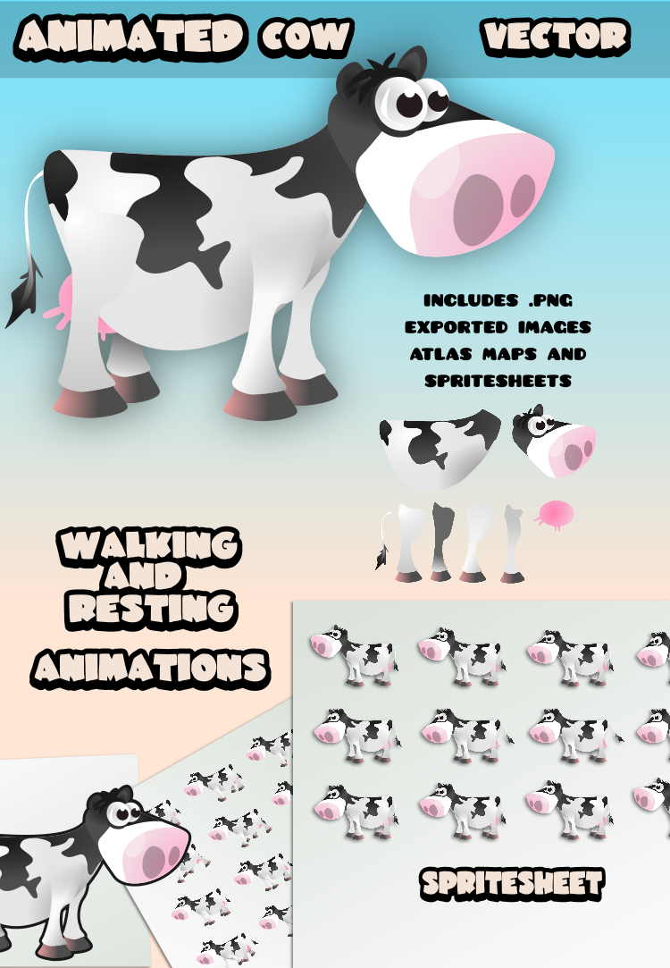 Animated cow sprite