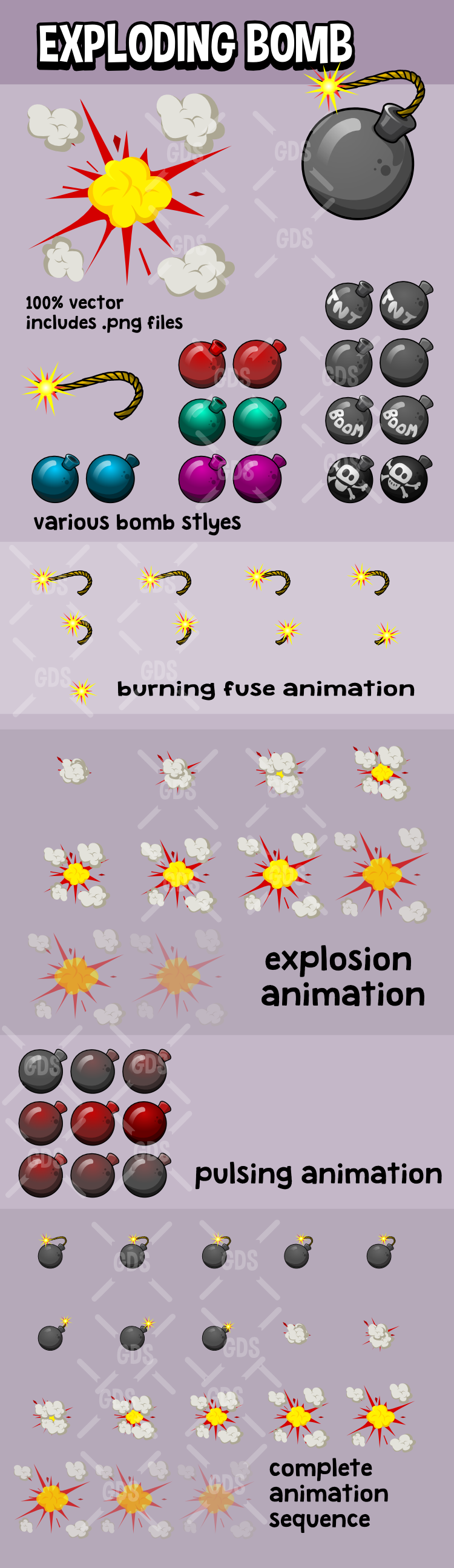 Animated exploding bomb