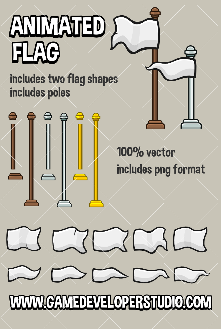 Animated flags game asset