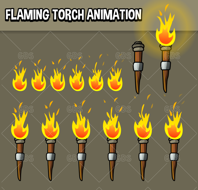 Animated flaming torch