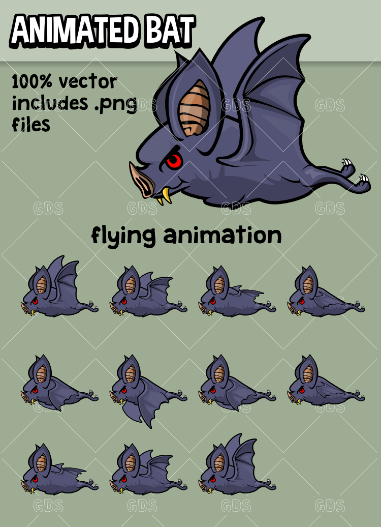 Animated flying bat