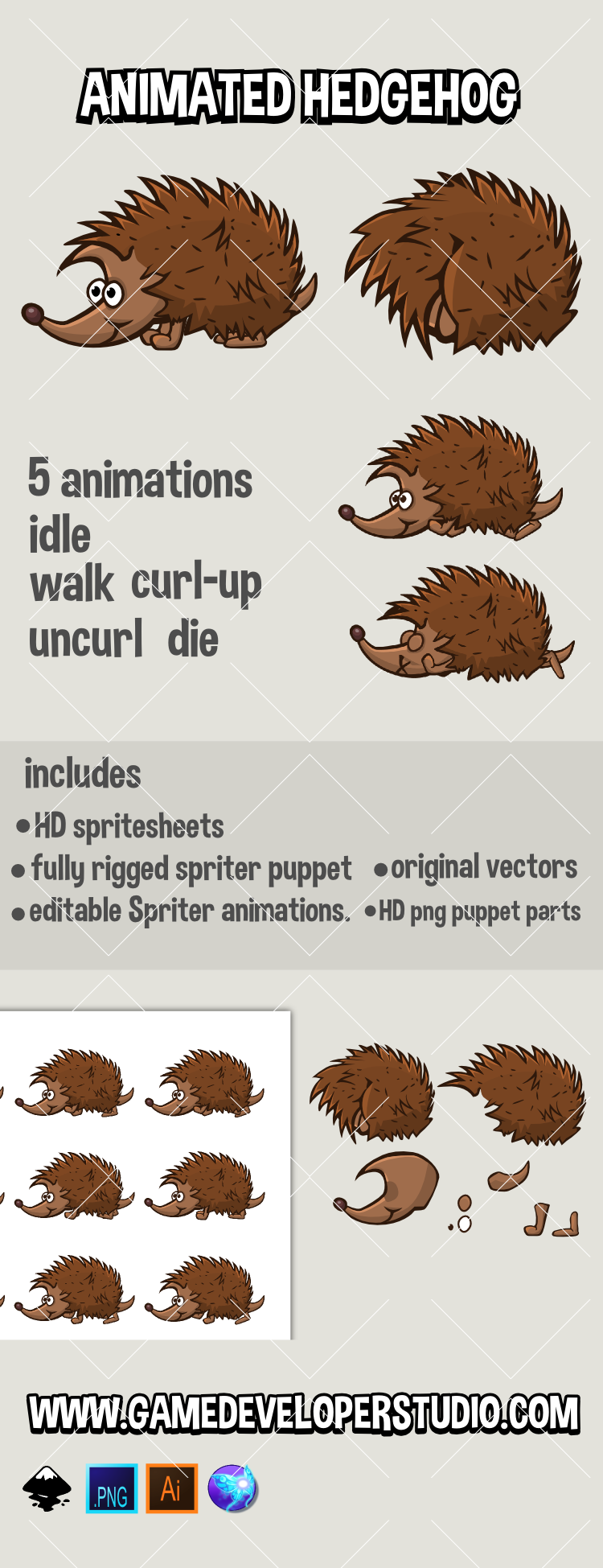 Animated hedgehog