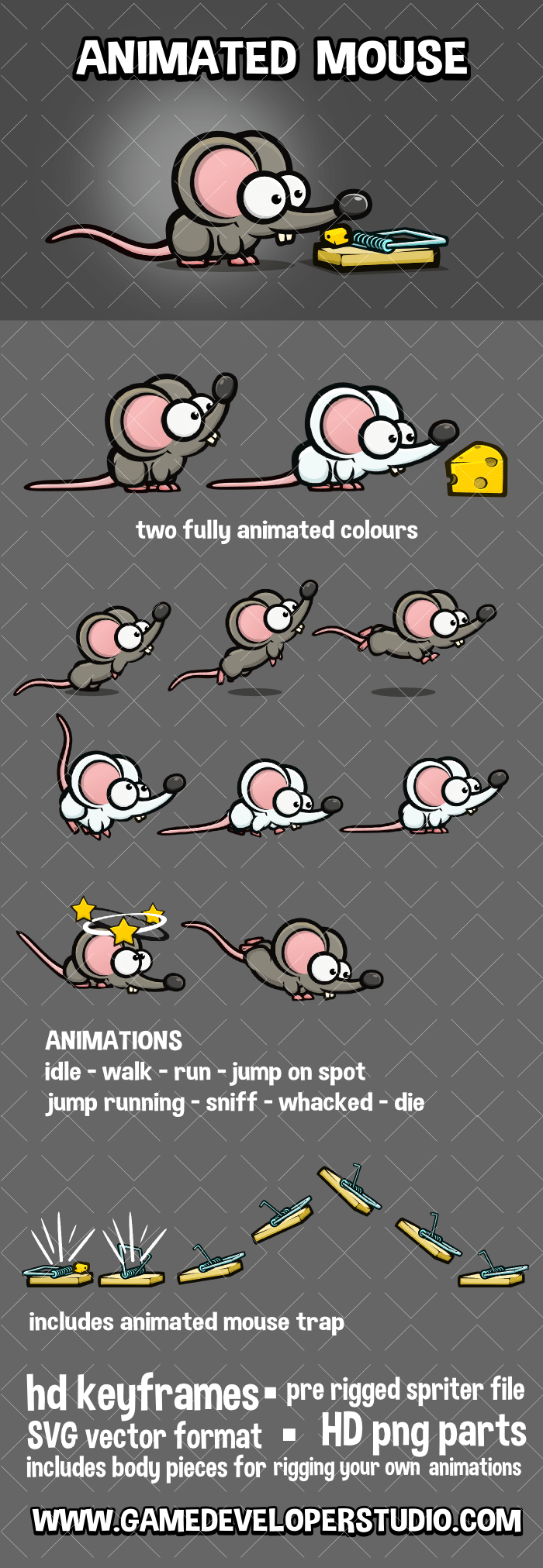 Animated mouse game asset