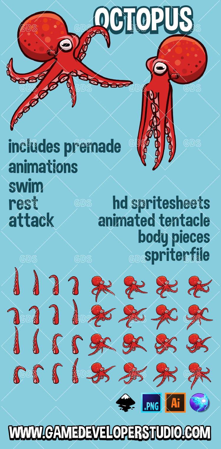 Animated octopus sprite