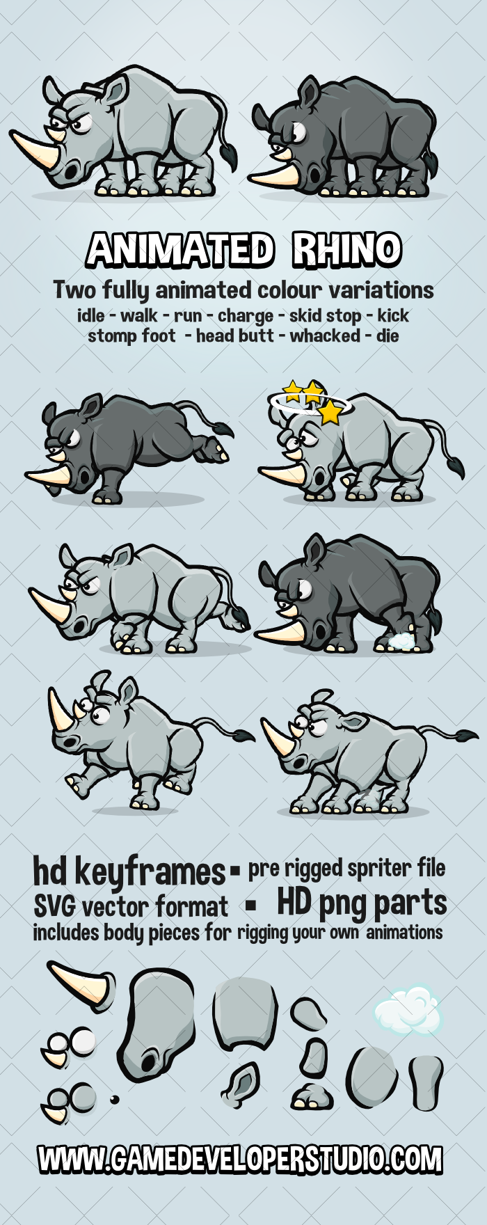 Animated rhinoceros