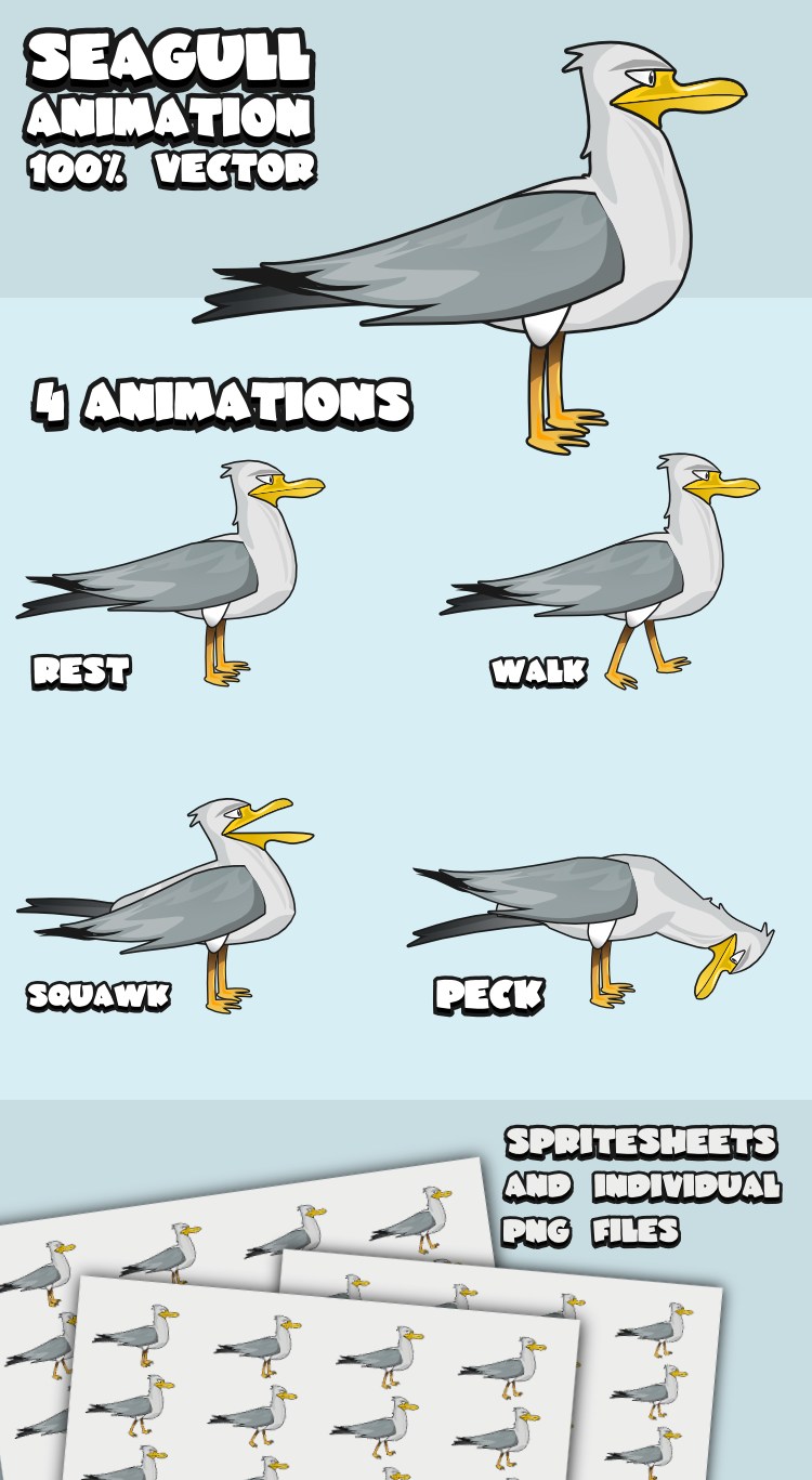 Animated seagull