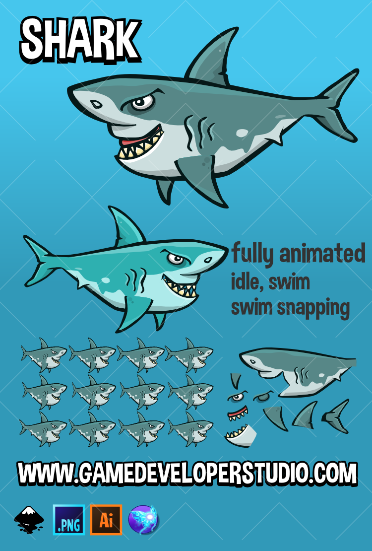 Animated shark sprite