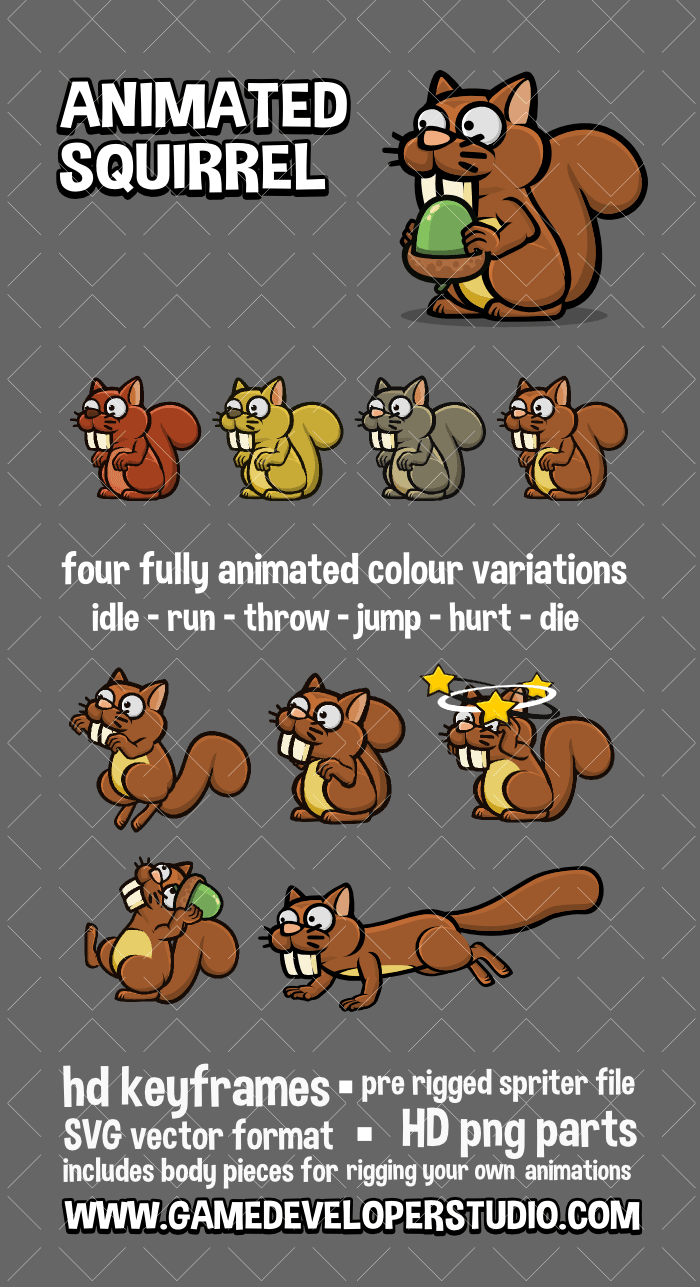 Animated squirrel game sprite 