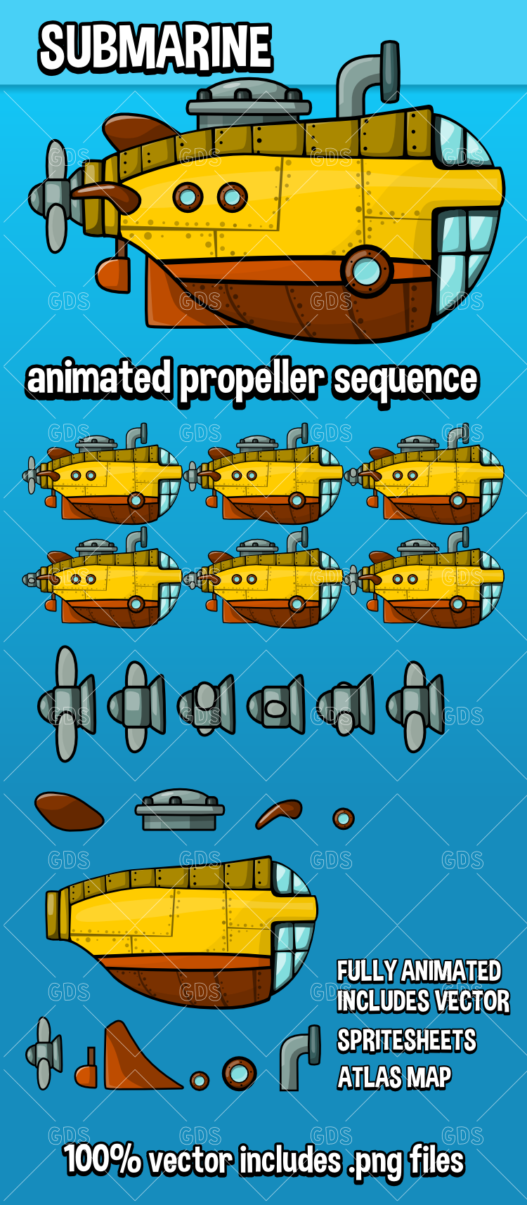 Animated submarine