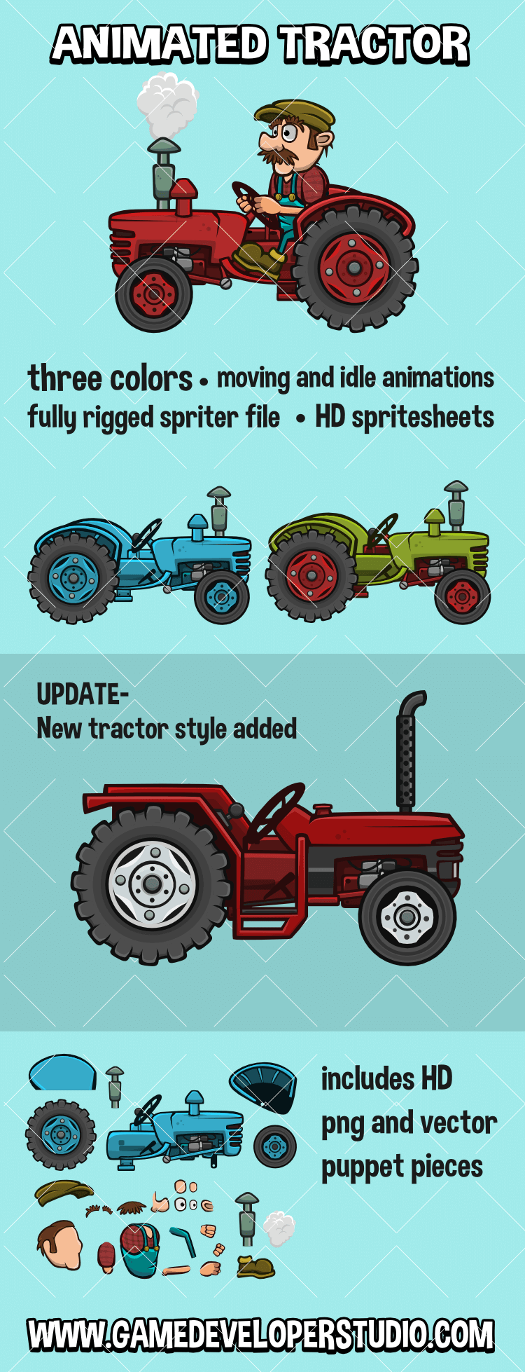 Animated tractor