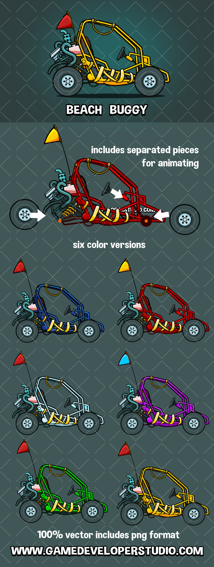 Beach buggy game sprite