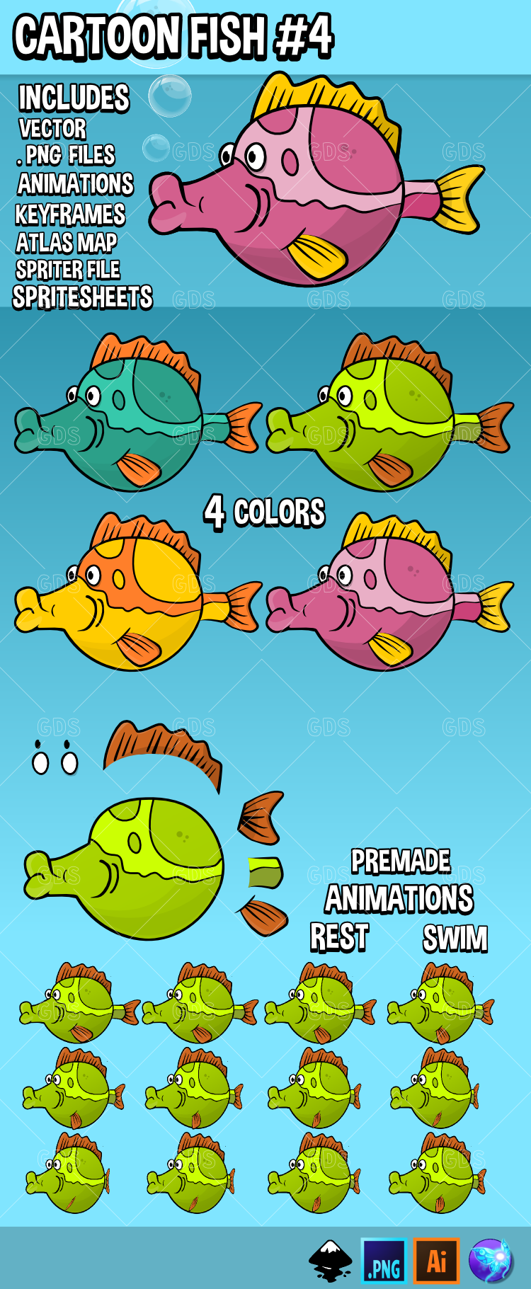 Cartoon fish 4