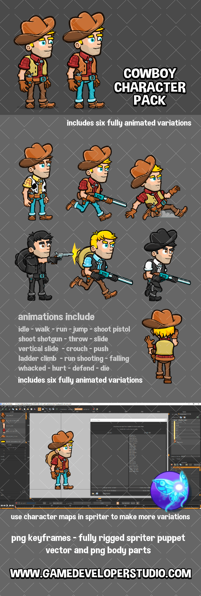 Cowboy character game sprite