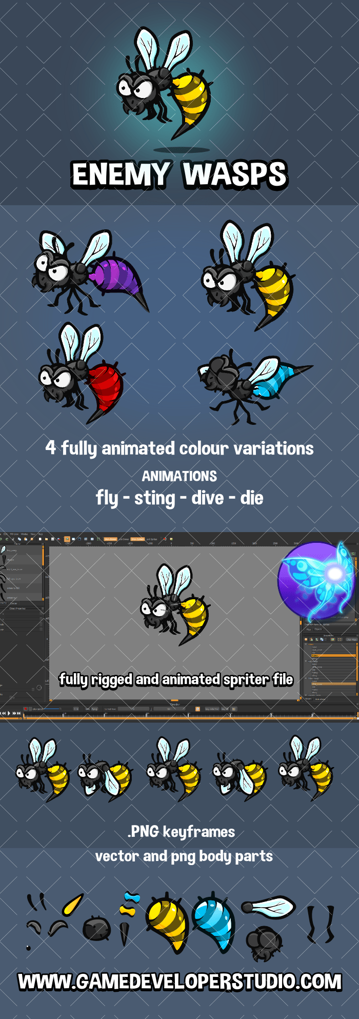 Enemy wasp game sprite