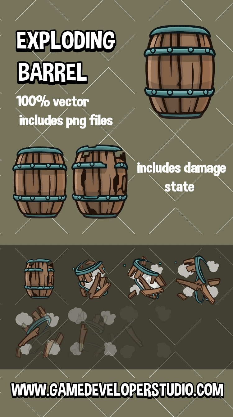 Exploding barrel  game asset