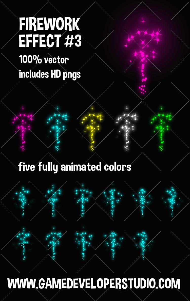 Firework effect 2d game asset