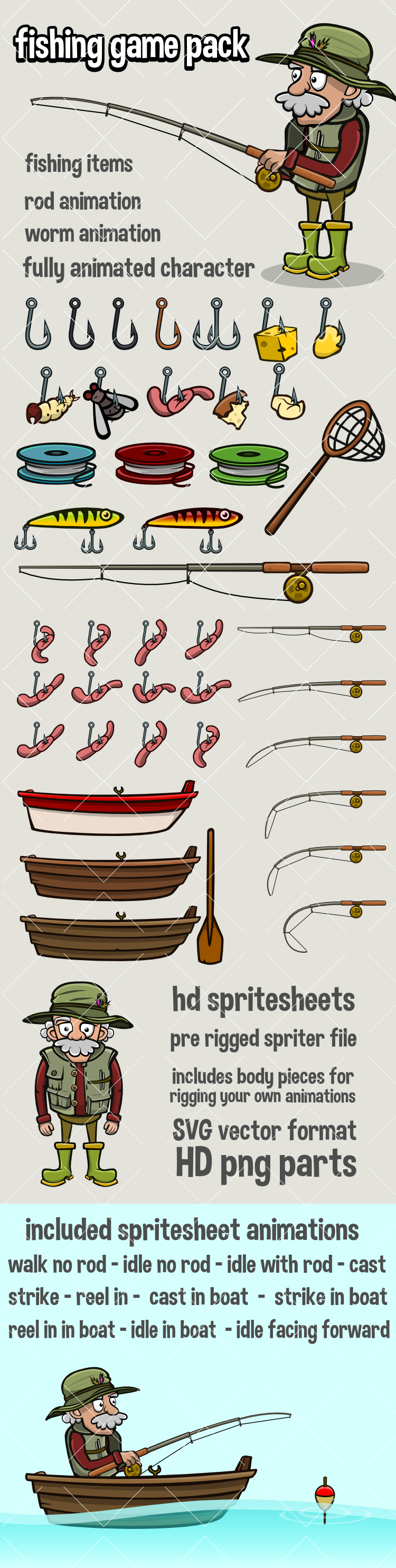 Fishing game asset pack