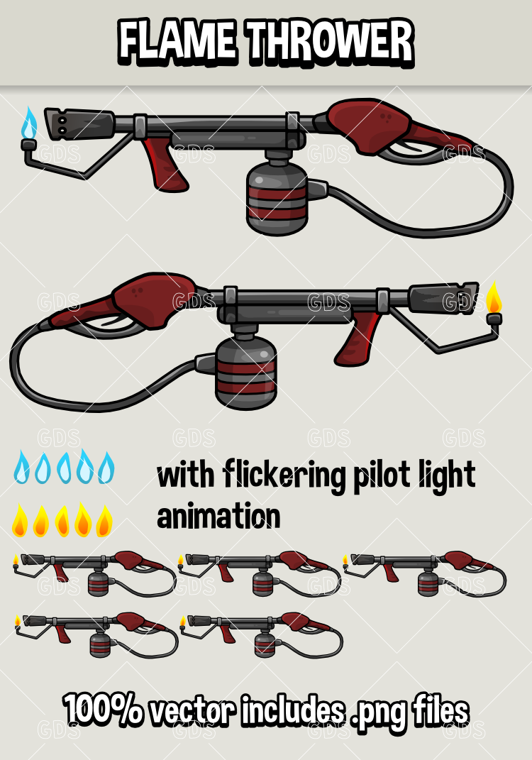 Flame thrower game asset