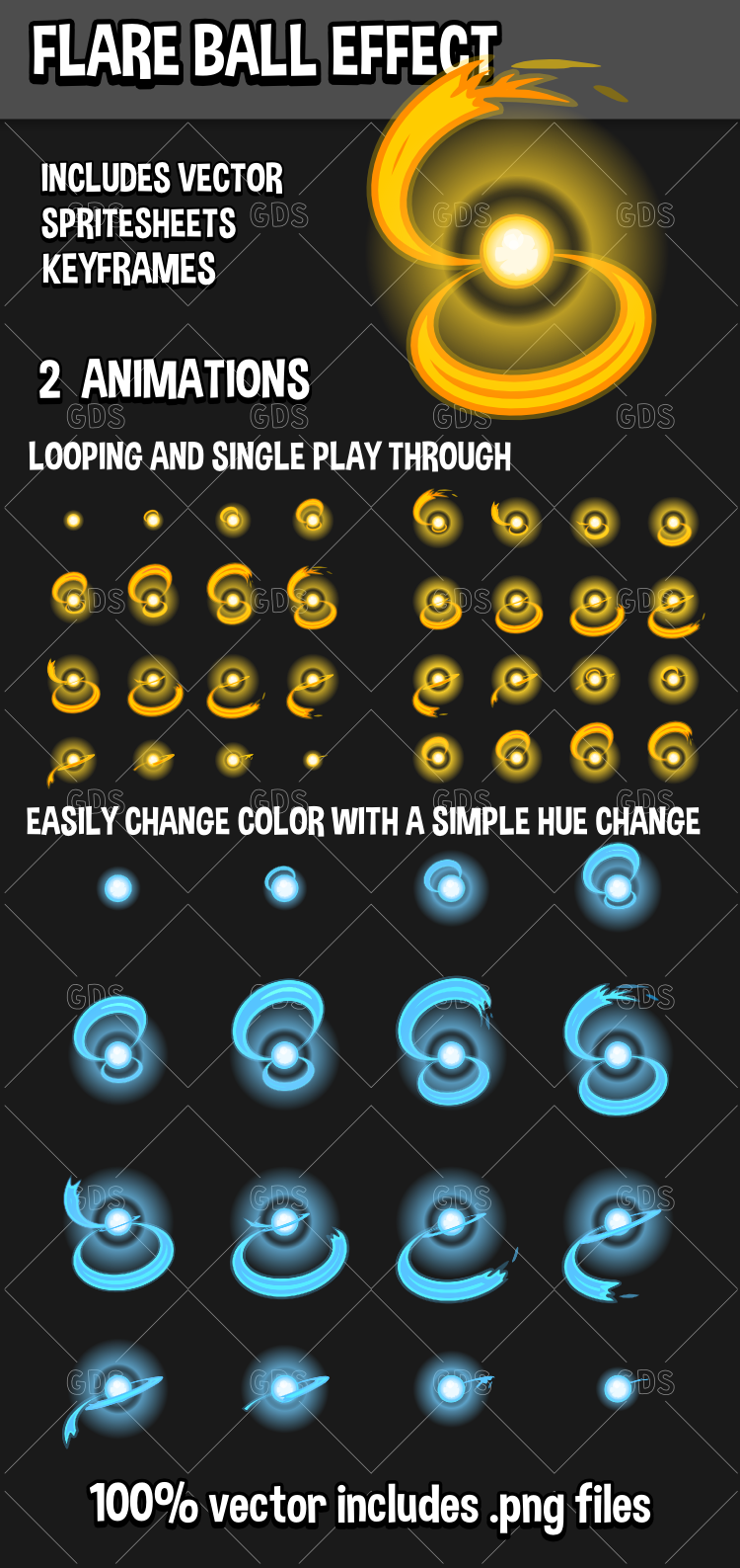 Flare ball 2d game effect