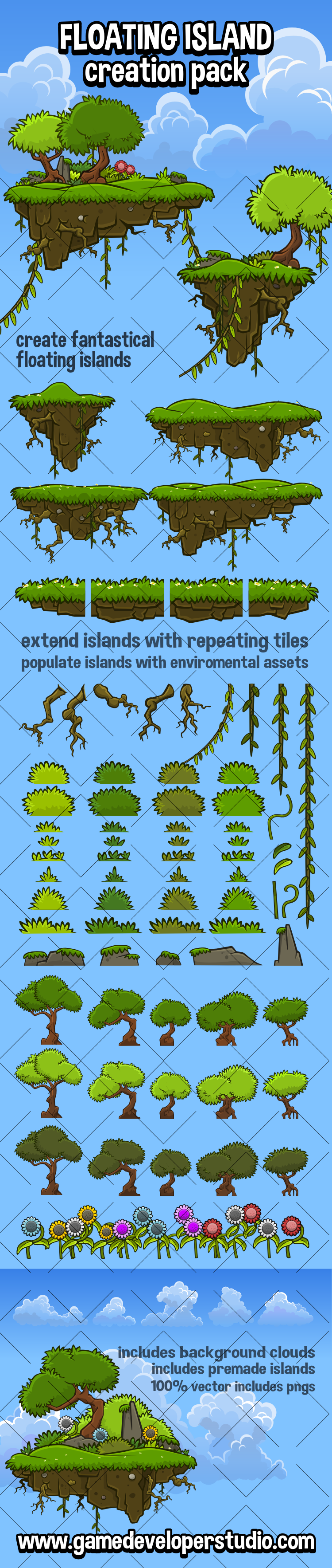 Floating island enviroment creation pack