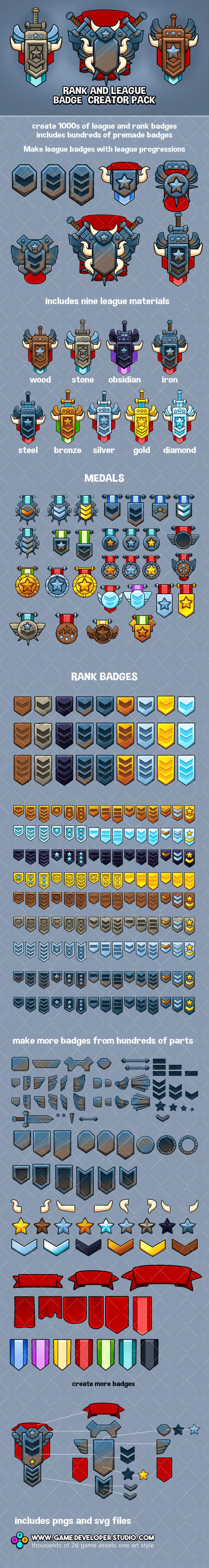 Game rank and league badge creator mega pack