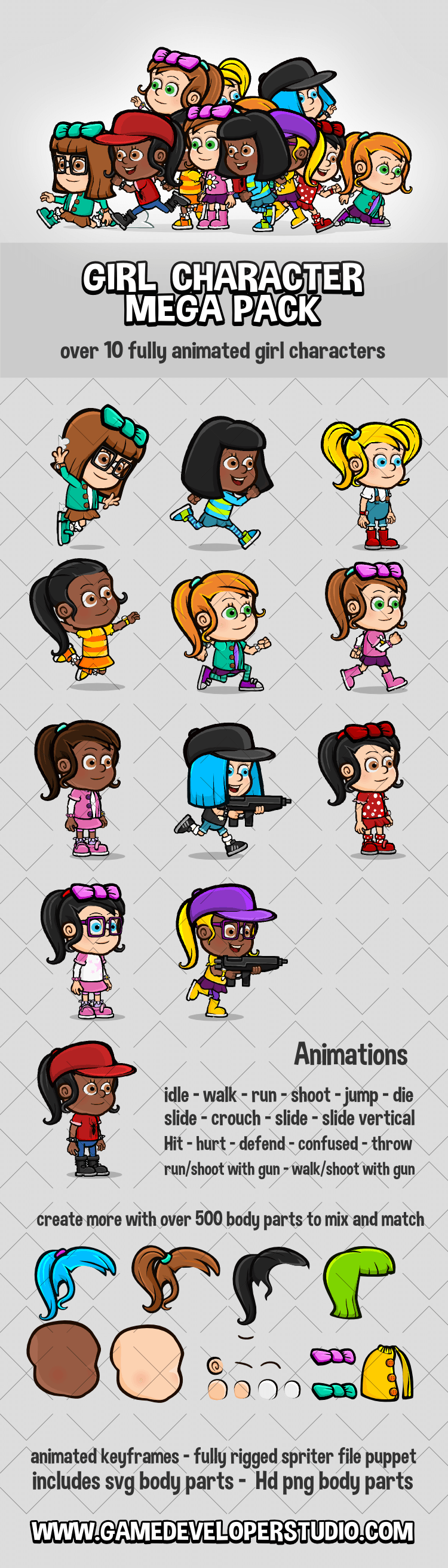 Girl character mega pack