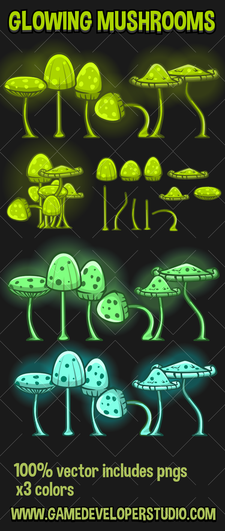 Glowing mushrooms