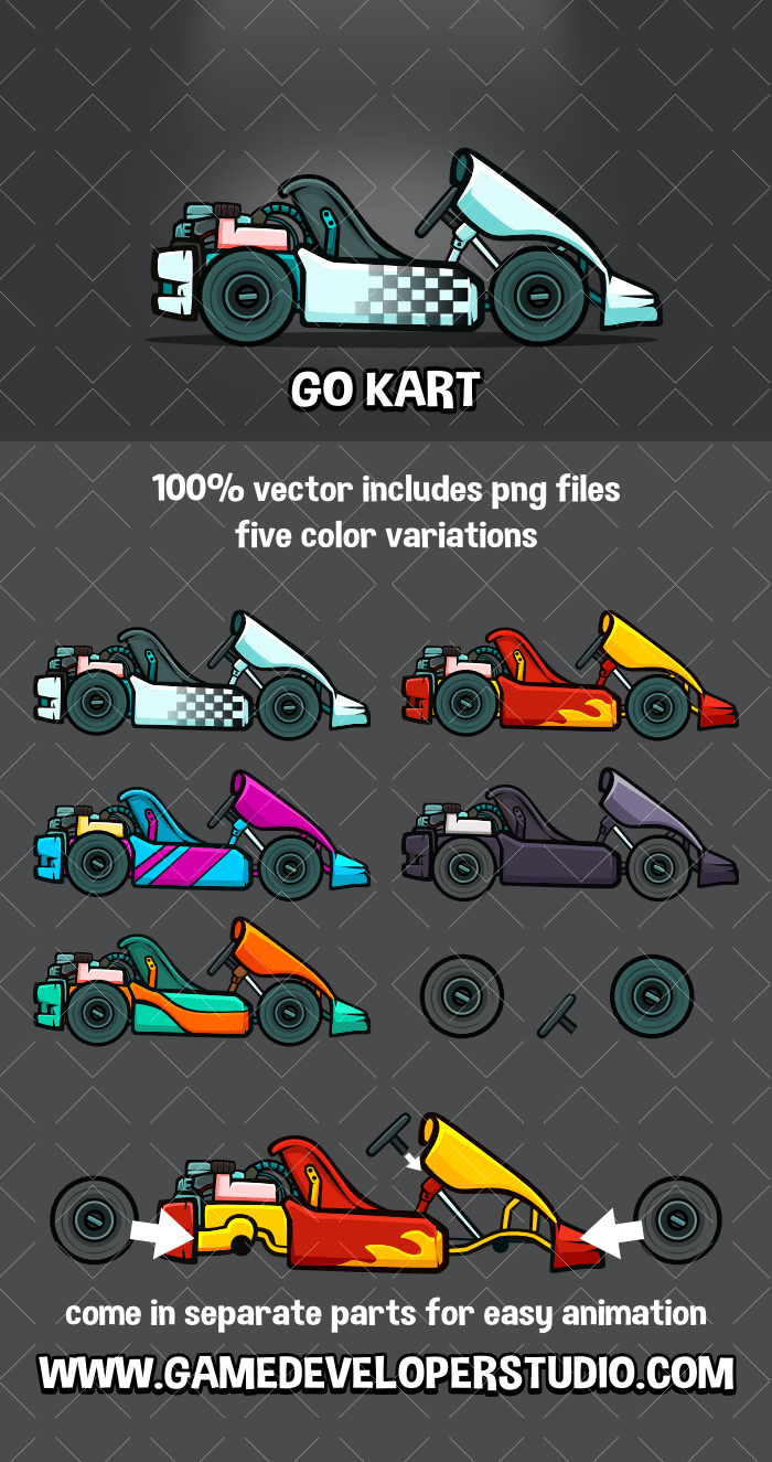 Go kart game sprite