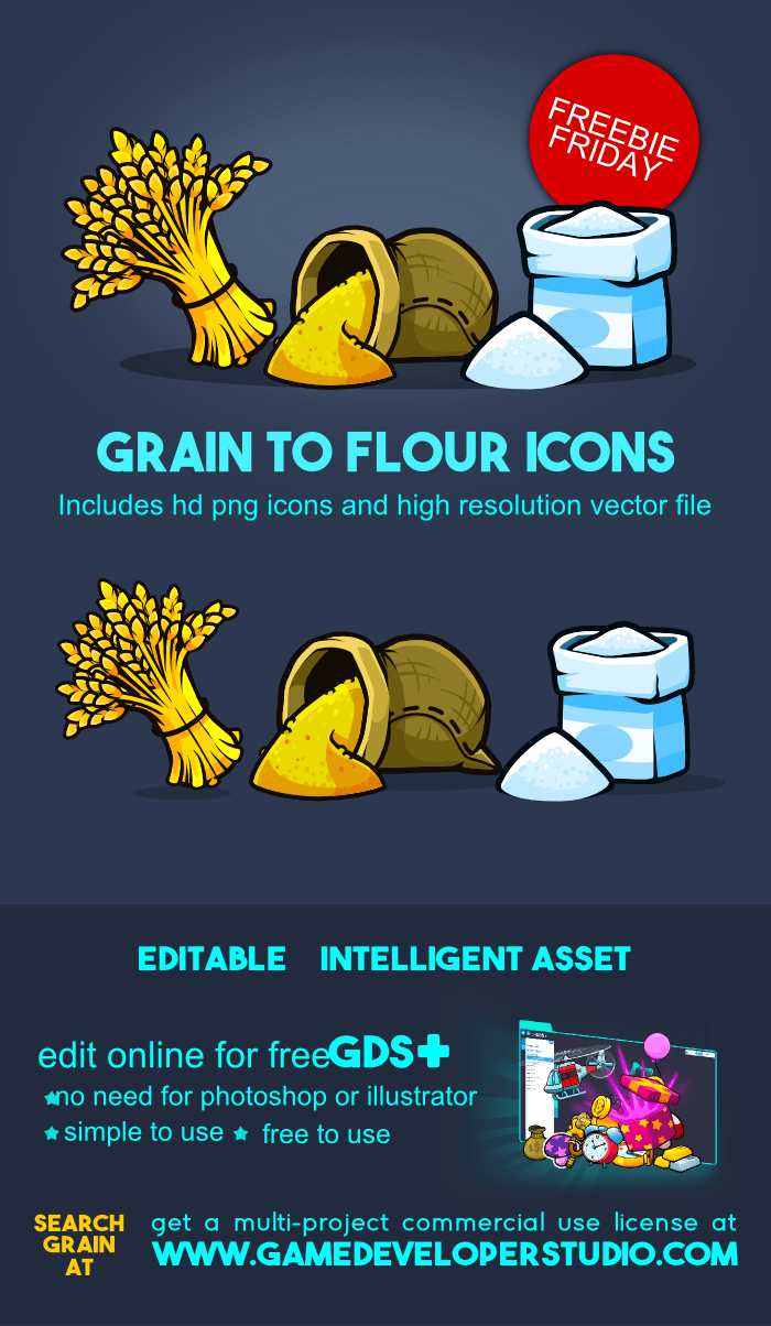 Grain to flour icons