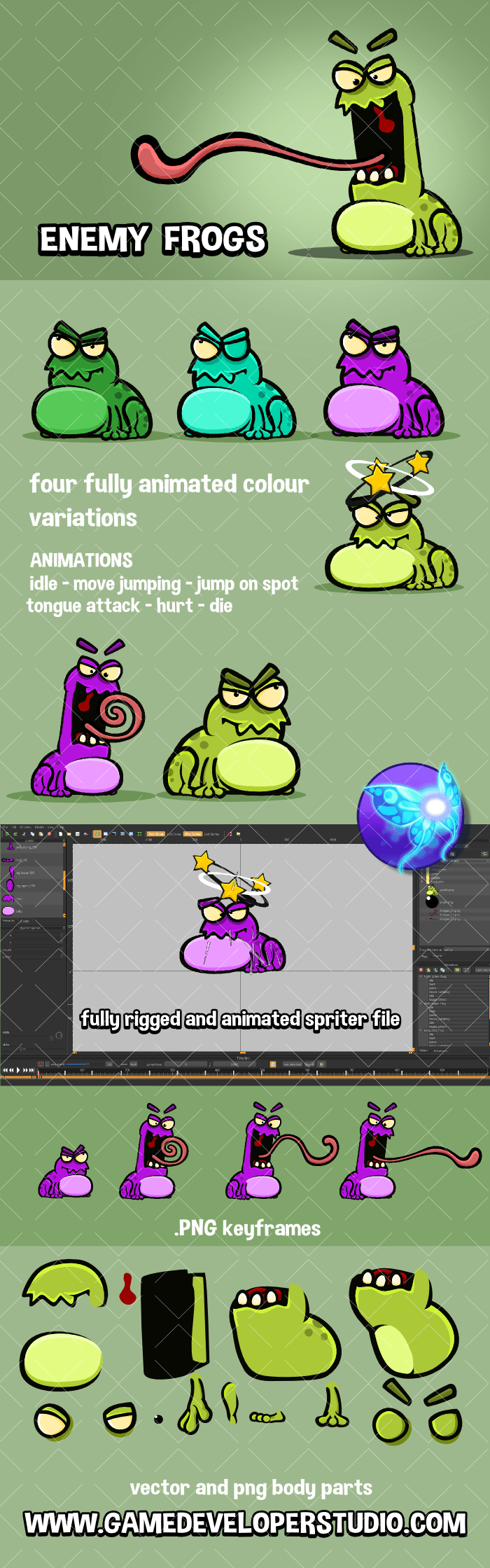 Hungry frog game asset