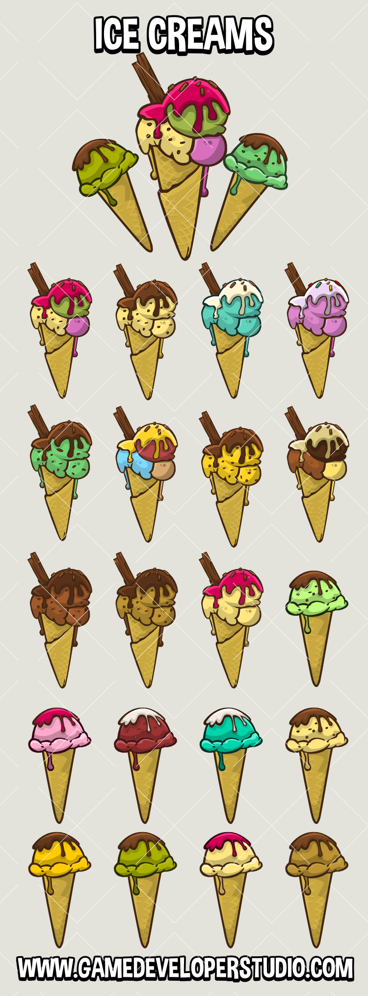 Ice cream game sprites