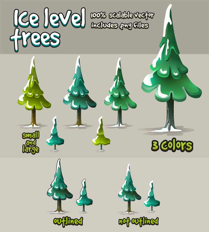 Ice level pine trees