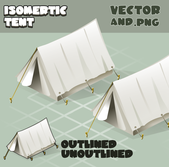 Isometric camping tent