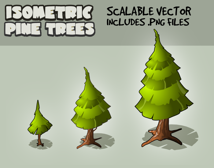 Isometric pine trees