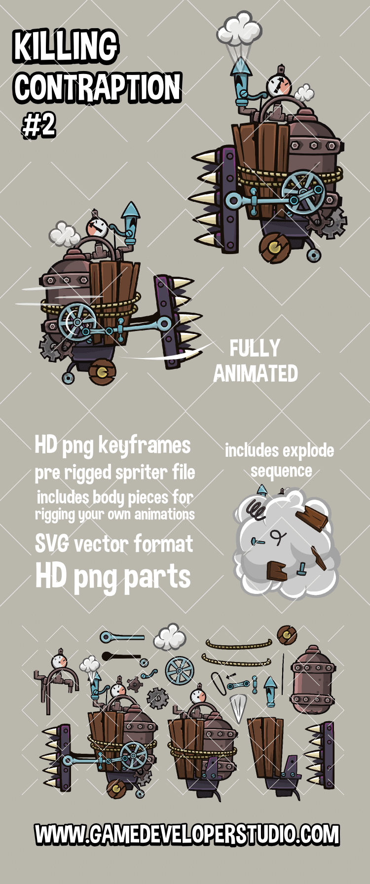 Killing contraption 2 animated game asset