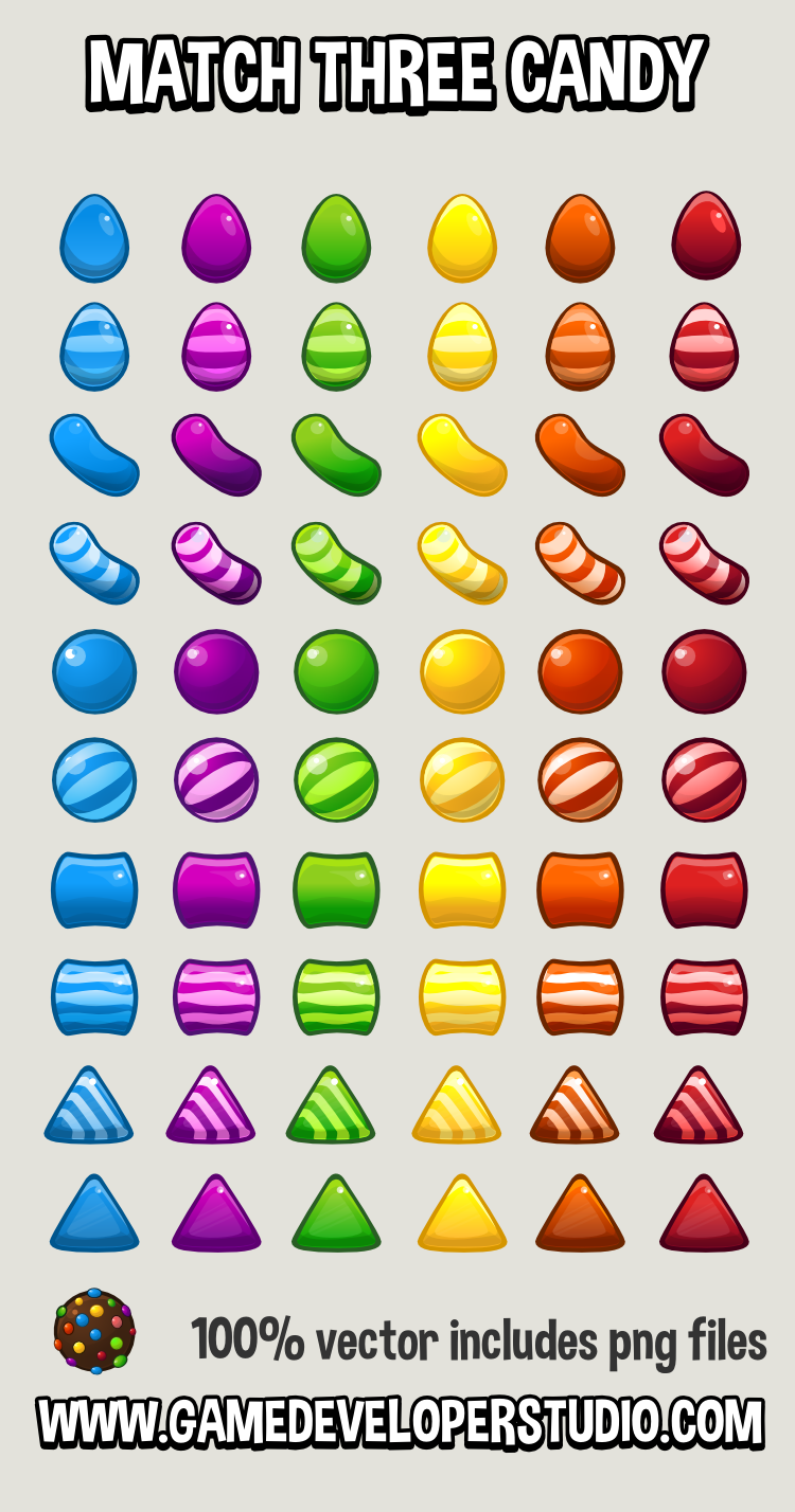 Match three candy icons