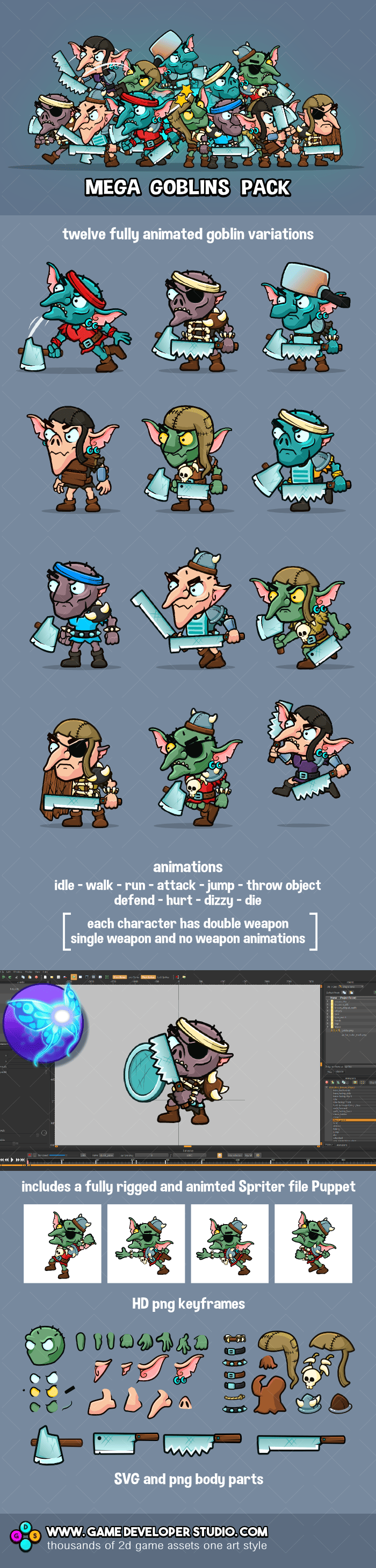 Mega goblins game character pack