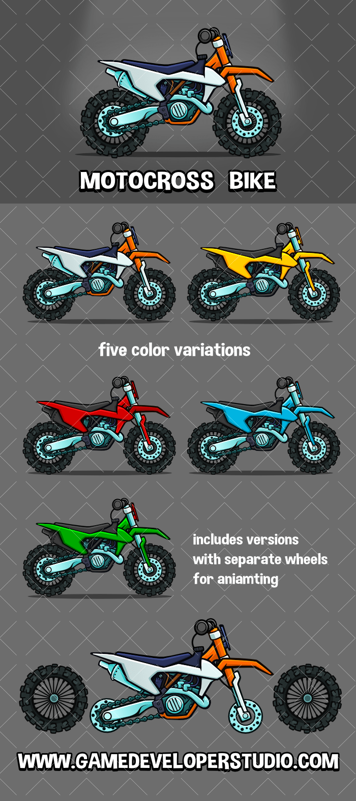 Motocross bike game sprite