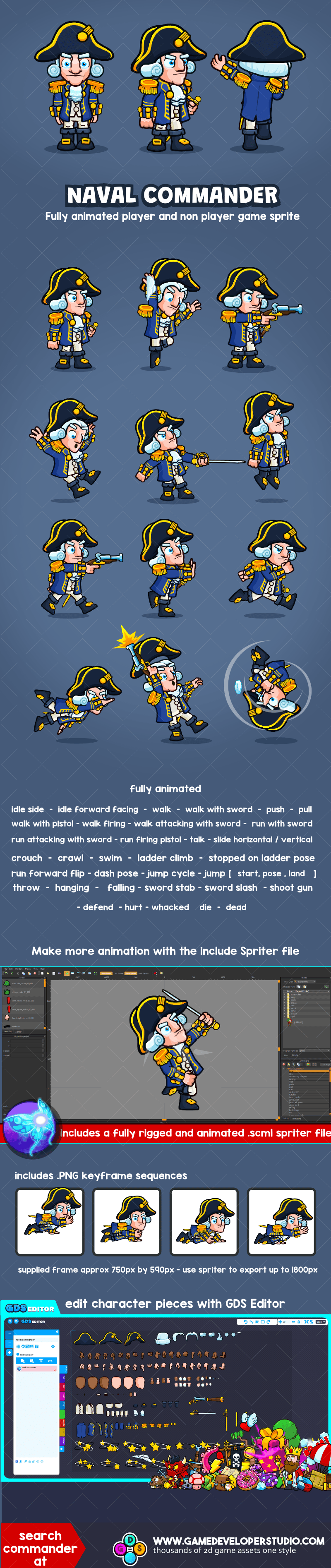 Naval commander character pack