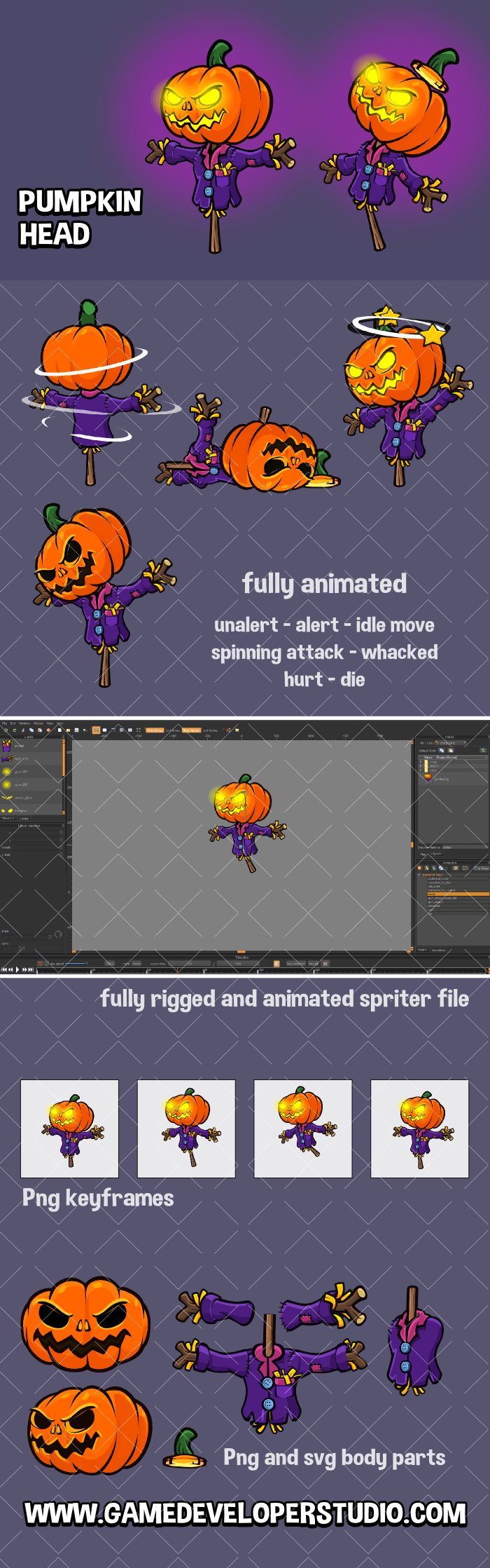Pumpkin scarecrow  game character