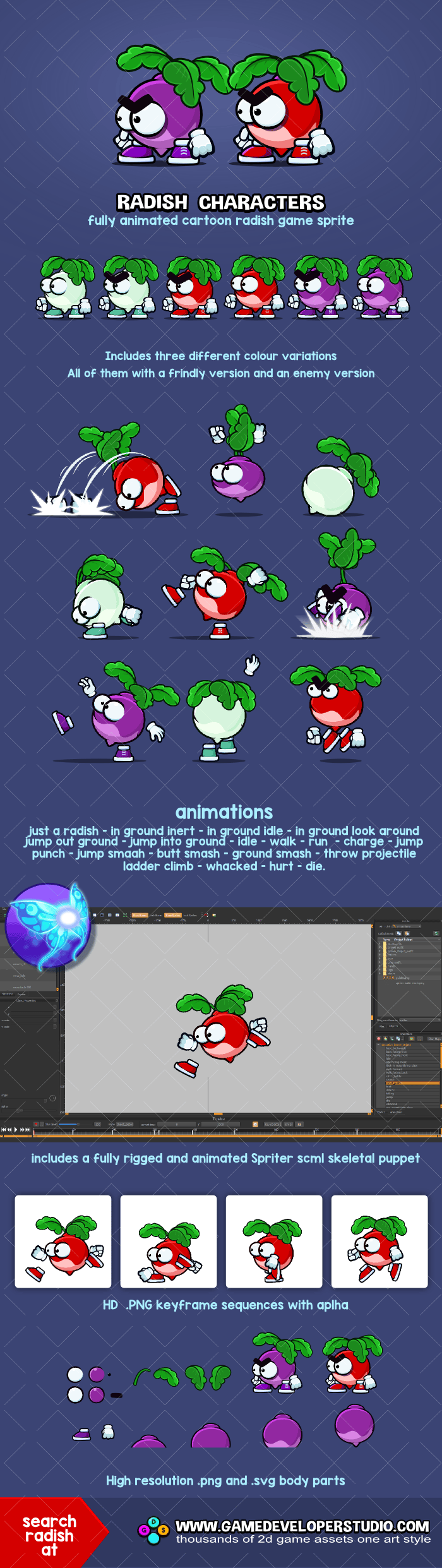 Radish game sprite