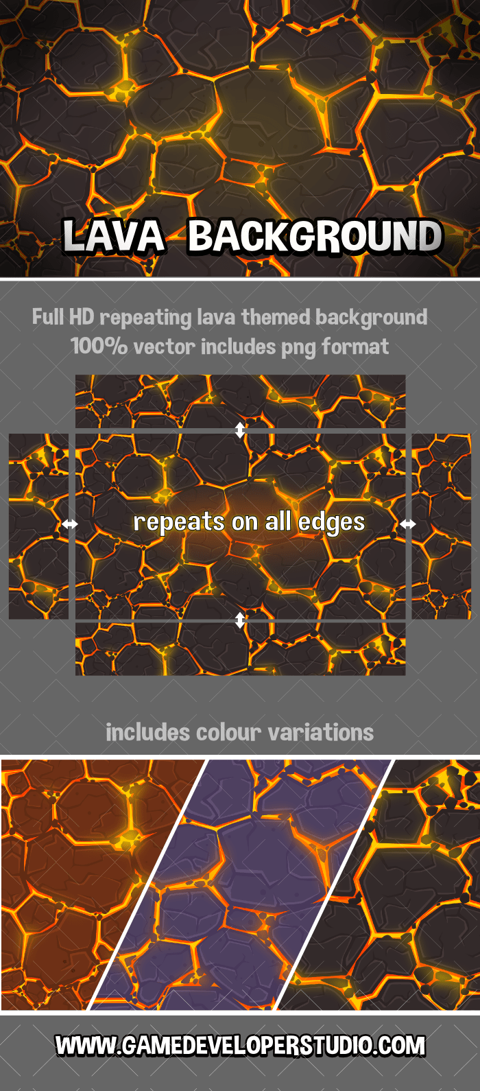Repeating lava themed background texture