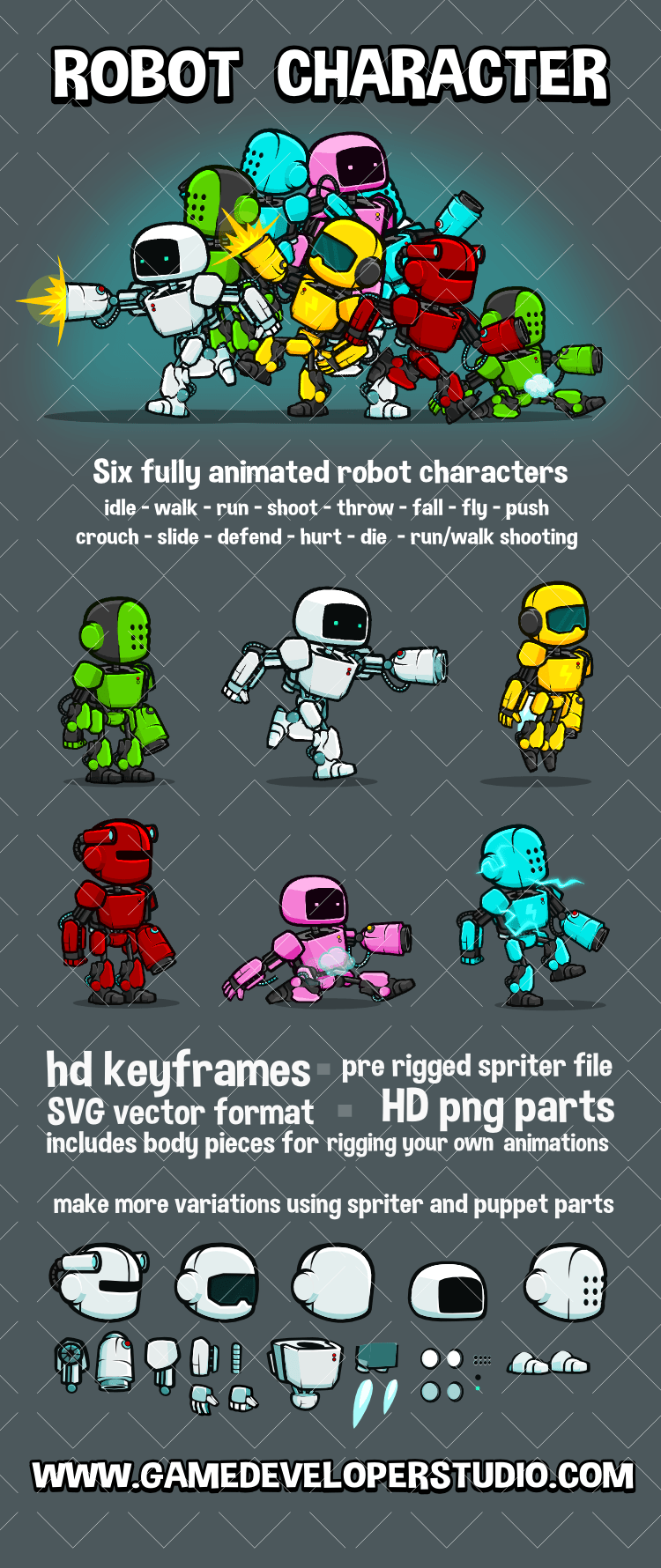 Robot player character pack 