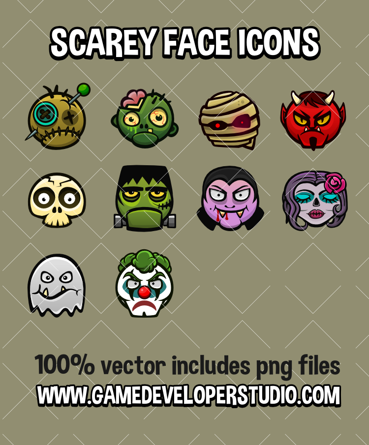 Scarey  face icons