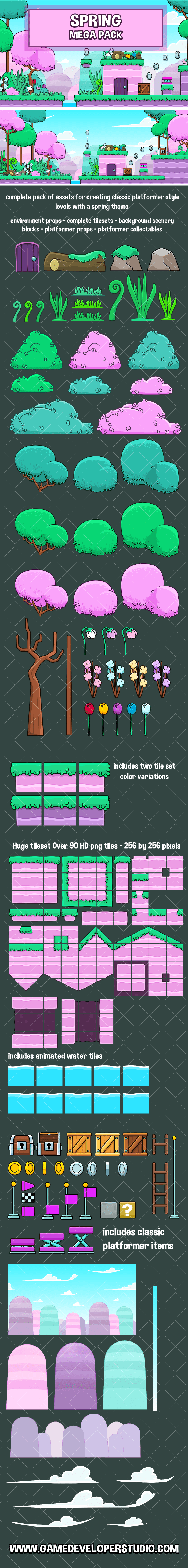 Spring themed game asset collection